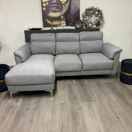 Canapé Sectionnel en Tissu Gris