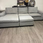 Canapé Sectionnel Gris avec Ottoman