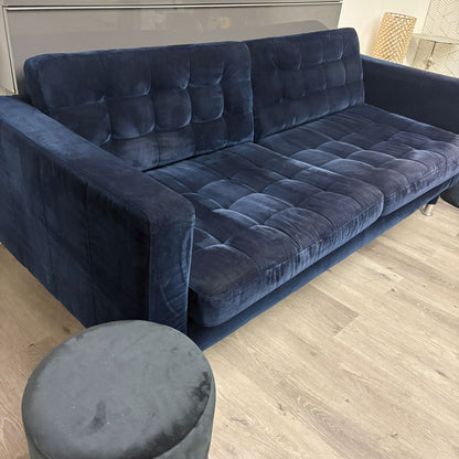 Canapé Trois Places IKEA MORABO Djuparp  en Tissu Bleu Foncé