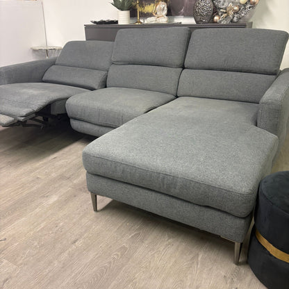 Canapé Sectionnel Inclinable Électrique Gris avec Appuis-tête Ajustables