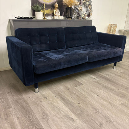 Canapé Trois Places IKEA MORABO Djuparp  en Tissu Bleu Foncé