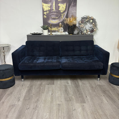 Canapé Trois Places IKEA MORABO Djuparp  en Tissu Bleu Foncé