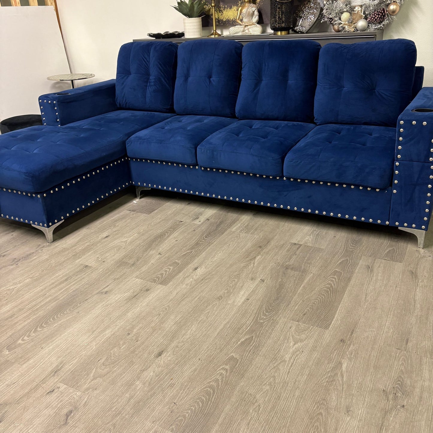Canapé Sectionnel Bleu Royal avec Rangement