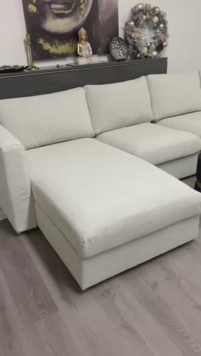 Canapé 4 places av méridienne IKEA FINNALA, Gunnared beige